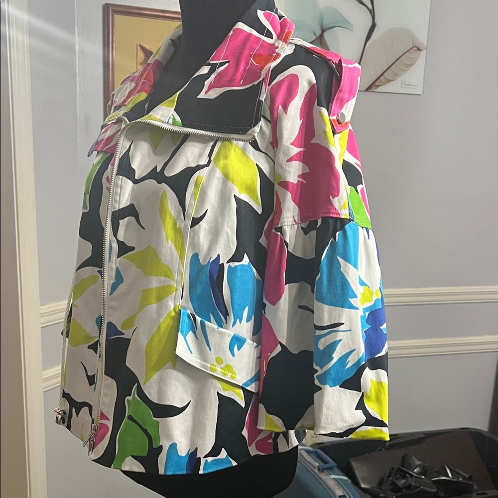 Cache Multicolor Floral Teddy Jacket - image 15